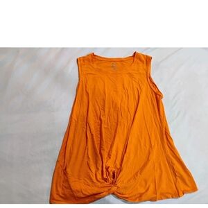 New York & Company Orange Twist Tank Top
